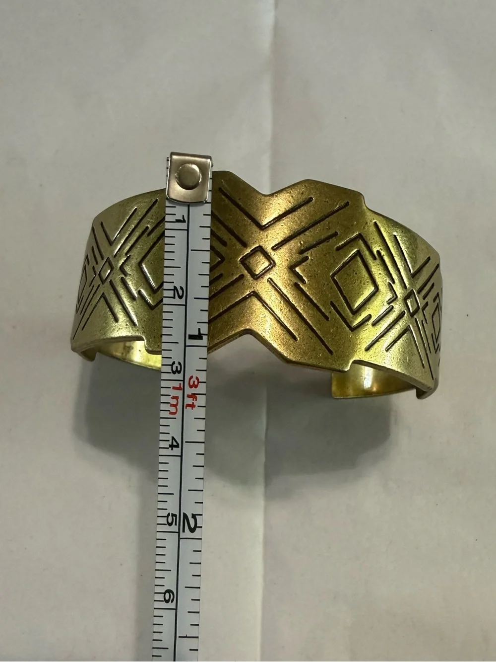 American Eagle Outfitters Gold Tone Geometric Aztec Inspired Cuff Bracelet